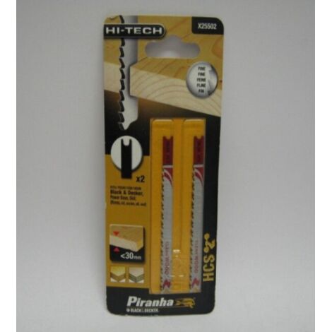 BLACK&DECKER - PIRANHA - 2 LAME PER SEGHETTO ALTERNATIVO - TAGLIO LEGNO 92x2,7MM - ATTACCO AD U