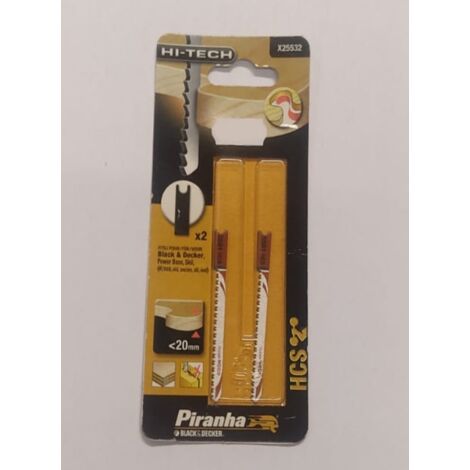BLACK&DECKER - PIRANHA - 2 LAME SAGOMATEPER TAGLIO LEGNO 70x1,35MM - PUNTA SPECIALE PER INGRESSO DEL TAGLIO