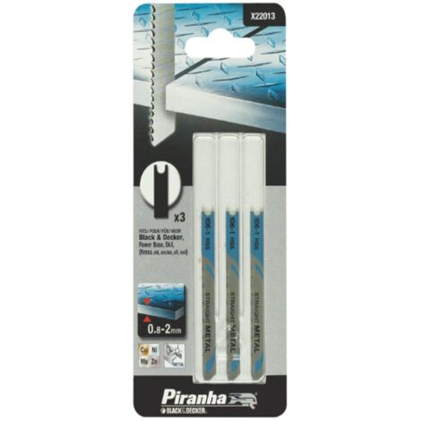 BLACK&DECKER - PIRANHA - 3 LAME PER SEGHETTO ALTERNATIVO - TAGLIO METALLO 70x0,7MM - ATTACCO AD U