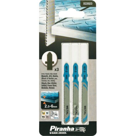 BLACK&DECKER PIRANHA 3 LAME SEGHETTO ALTERNATIVO PER METALLO X22023 TAGLIO GROSSO
