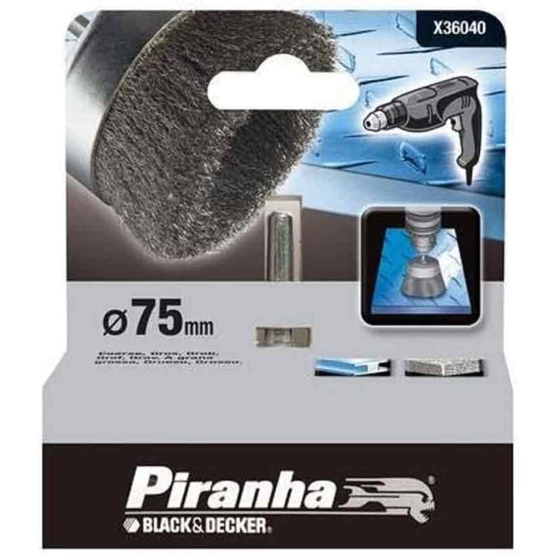 Black&decker - Spazzola a tazza 75 mm per trapani