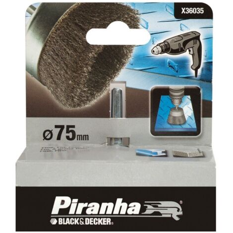BLACK&DECKER PIRANHA-SPAZZOLA A TAZZA mm75 IN ACCIAIO