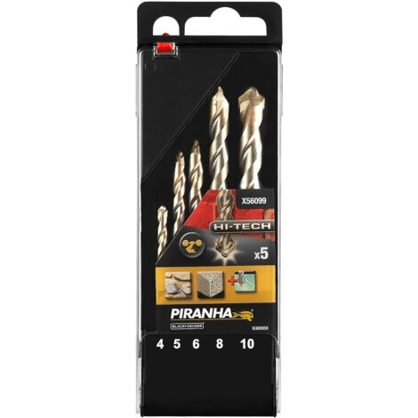 BLACK&DECKER - SET 5 PUNTE PER TRAPANO CON CODOLO A CILINDRO 4/5/6/8/10MM