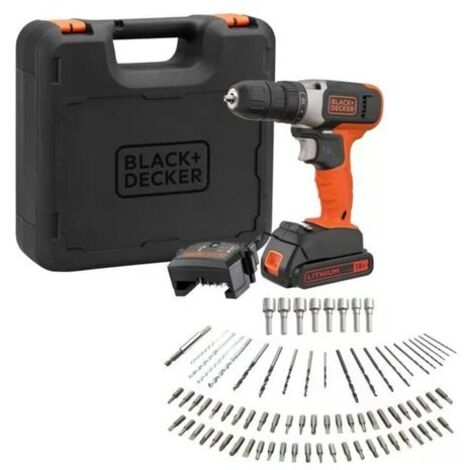 BLACK&DECKER - TRAPANO AVVITATORE 18V BATTERIA LITIO + ACCESSORI