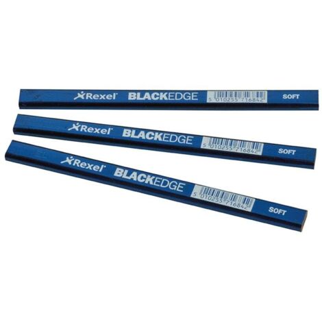 Blackedge 34328 Carpenter's Pencils - Blue / Soft (Card 12) BLAB