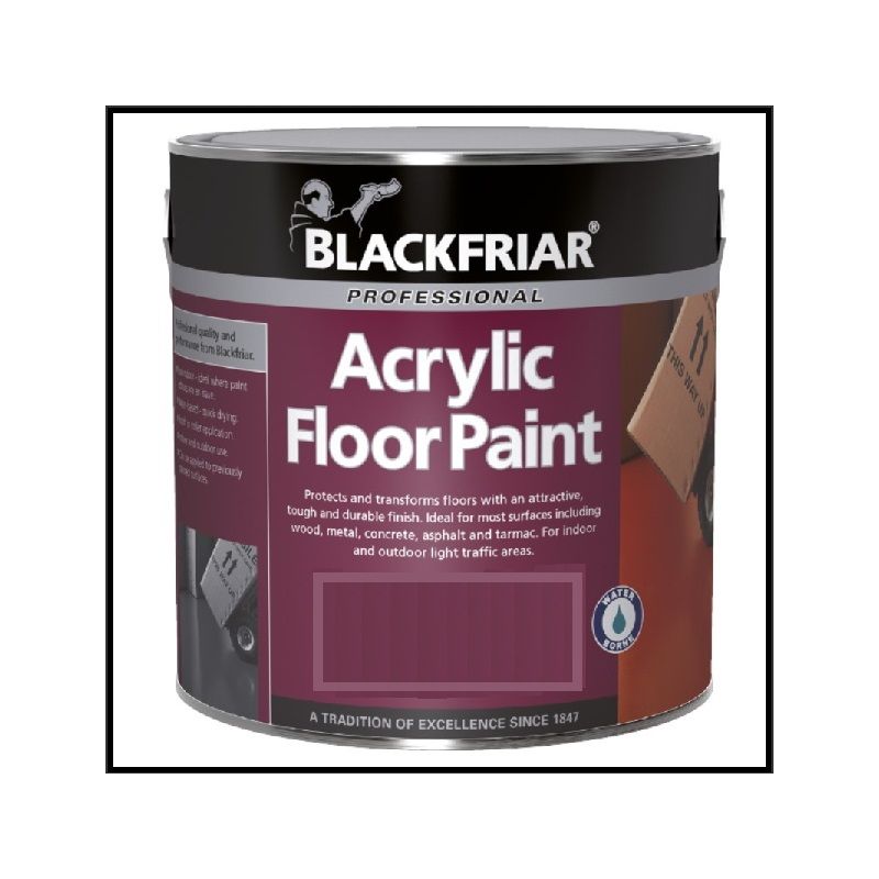 Blackfriar - Acrylic Floor Paint - Hard Wearing - Black - 5 Litre - Black