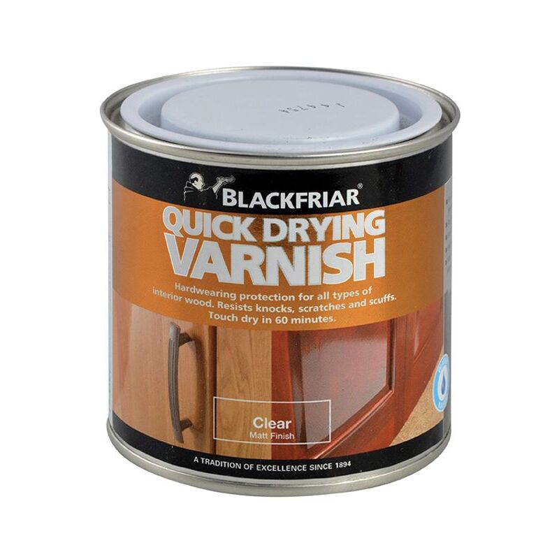 Blackfriar - Quick Drying Duratough Interior Varnish Clear Matt 500ml BKFQDDVCM500 - Transparent