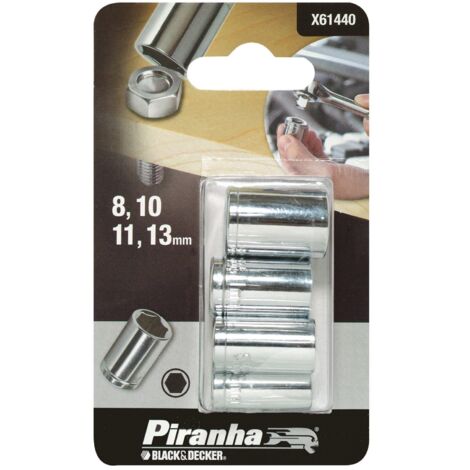 BLACK&KDECKER - 4 PEZZI - PIRANHA SETCHIAVI A BUSSOLA PER AVVITATORI - PER ADATTATORI 1/4 - 6,35MM