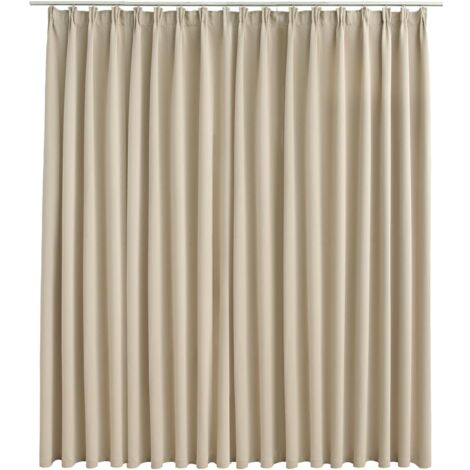 Blackout Curtain with Hooks Beige 290x245 cm vidaXL