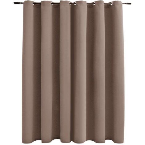 Blackout Curtain with Metal Rings Taupe 290x245 cm vidaXL