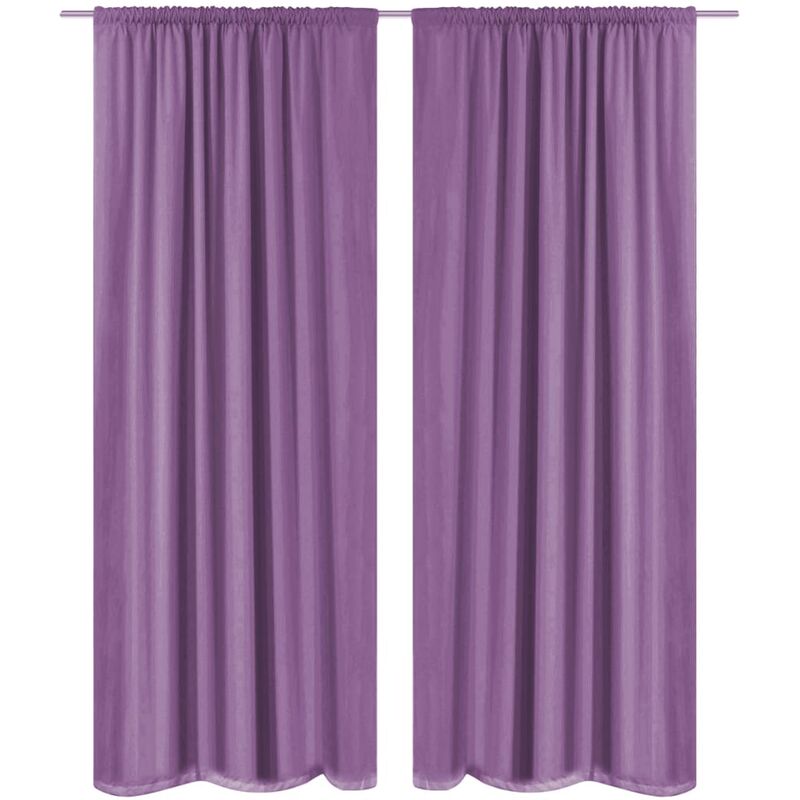 Blackout Curtains 2 Pcs Double Layer 140x245 Cm Lilac