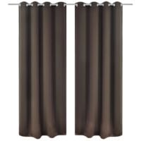 Blackout Curtains 2 pcs with Metal Eyelets 135x175 cm Brown