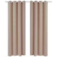 Blackout Curtains 2 pcs with Metal Eyelets 135x175 cm Cream