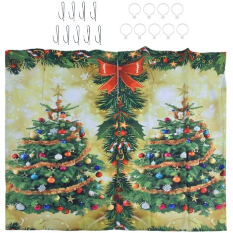 Blackout Curtains 3D Printing Waterproof Fashionable Decorative Cloth Christmas Curtain for Porch Bedroom150x166cm