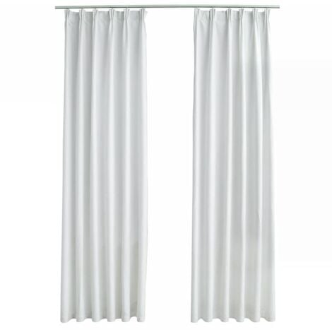 Blackout Curtains with Hooks 2 pcs Off White 140x225 cm vidaXL