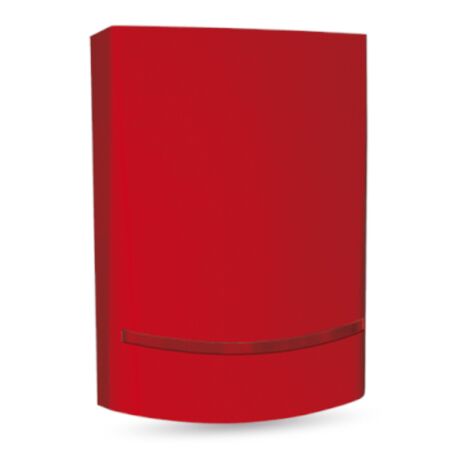 BLADE 24 V Sirene mit eigener Stromversorgung, Farbe Rot – helles rotes LED-Blinklicht – 24 V Stromversorgung