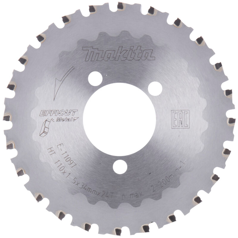 E-11097 Lame de scie circulaire tct Efficut 110x34mm 24T DSC251 Métal - Makita