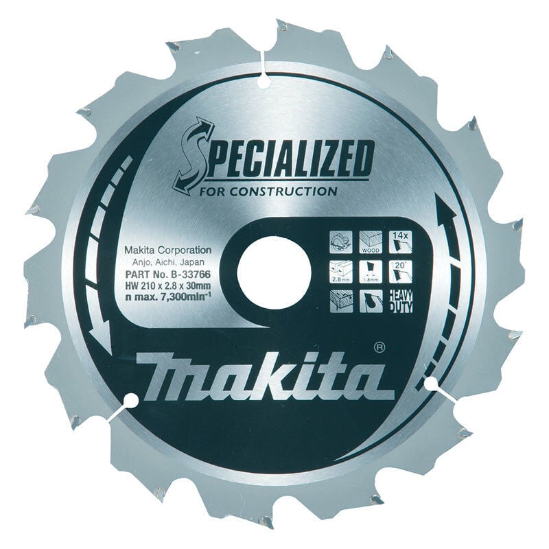 Makita - Lame B-33766 spéciale bois 210 x 30 mm 14z