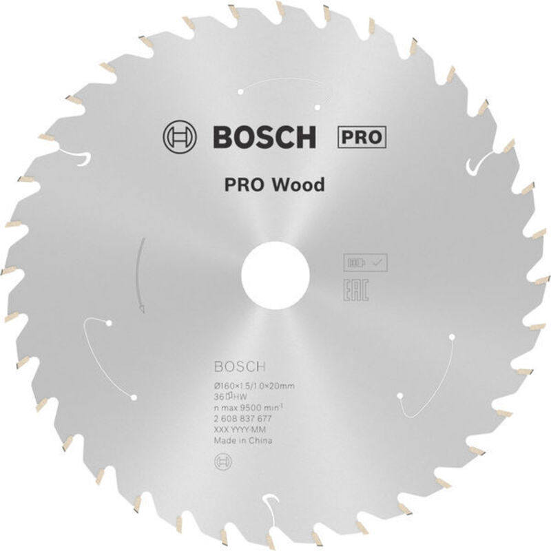 Bosch PRO Wood cordless Circular Saw Blade 160 x 1.5 x 20 mm T36 2608837677