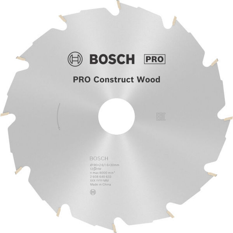 Bosch PRO Construct Wood Circular Saw Blade 190 x 2.6 x 30 mm 2608640633