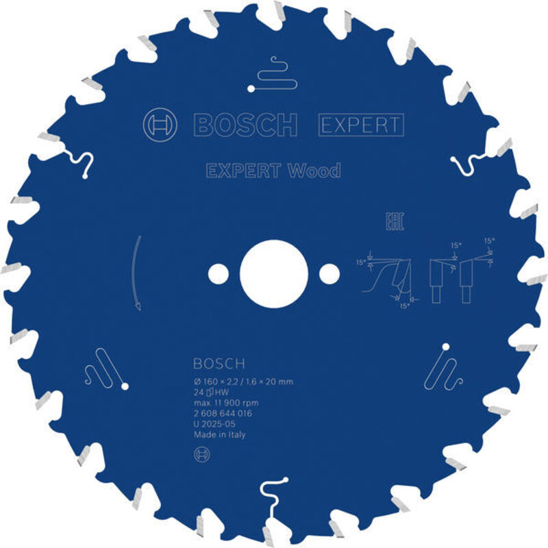 Bosch EXPERT Wood Circular Saw Blade 160 x 2.2/1.6 x 20 mm T24 2608644016