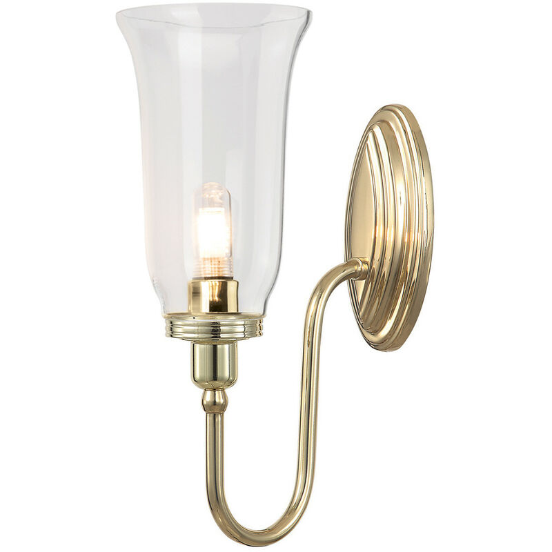 Elstead - Blake - 1 Licht Badezimmer Wandleuchte aus poliertem Messing IP44, G9