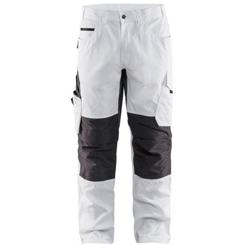 Blaklader - Pantaloni da lavoro da pittore + stretch Bianco / Grigio 50