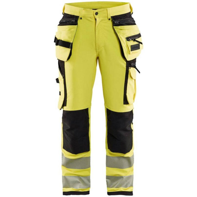 Image of Blaklader - Pantaloni da lavoro alta visibilità stretch 4D Classe 2 Giallo / Nero 52 - Giallo / Nero