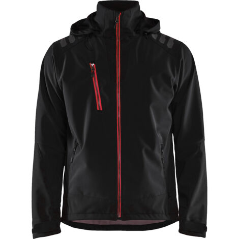 BLAKLADER Chaqueta Softshell Repelente al Agua T.XL - NEGRO/ROJO - 474925139956-XL