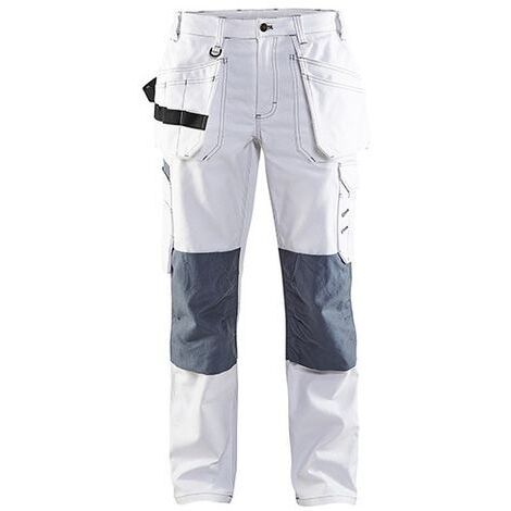 Blaklader – Pantalon de jardinage femme – 100% coton croisé – Renforts CORDURA® aux poches – Taille 52 – Jambes courtes – Blanc