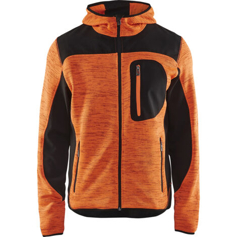 BLAKLADER Strickjacke mit Kapuze T.XXL - ORANGE FLUO/NOIR - 493021175399-XXL