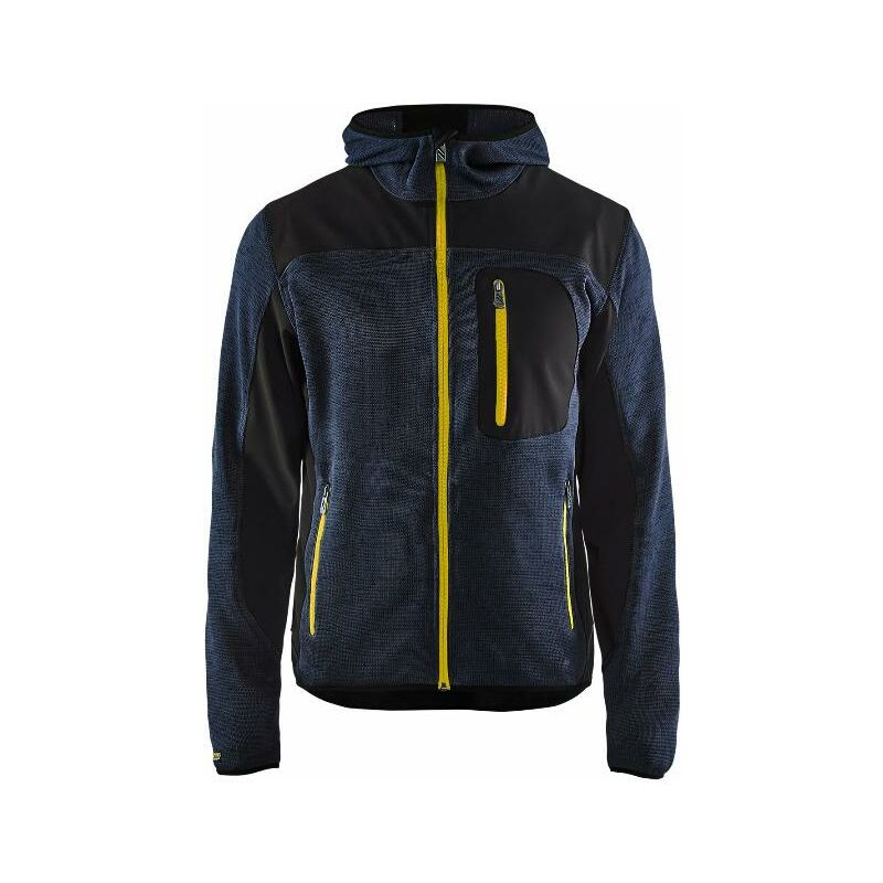 Veste tricotée Blaklader capuche t.xl - marine fonce/jaune - 493021178635-XL
