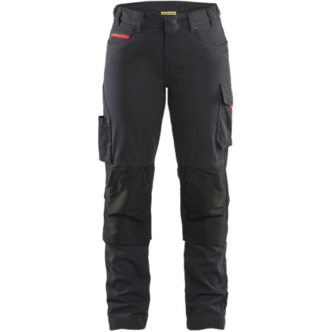 BLAKLÄDER Service Bundhose Damen Service Plus, schwarz / rot, Konfektionsgröße DE: 44