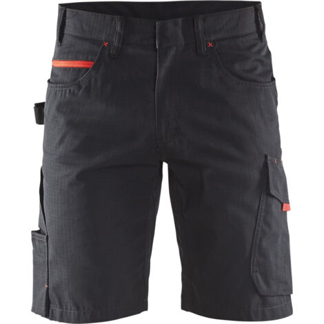 Blakläder Service Shorts Service Plus, schwarz / rot, Konfektionsgröße 50