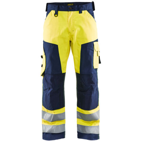 Blakläder Warnschutz-Bundhose, gelb / marineblau, Konfektionsgröße 52