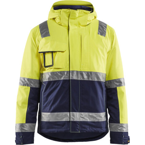 Blakläder Warnschutz Winterjacke, gelb / marineblau, Unisex-Größe: M