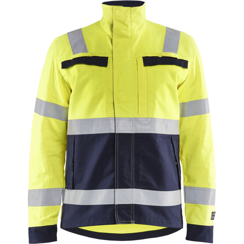 Giacca da lavoro multinorme 4087 - Giallo fluorescente / Blu navy XL