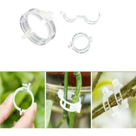 (Blanc) 100 Pièces support de plante pour support de plante, clips d'attache de vigne en plastique, vignes pince fixe