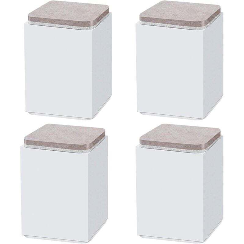 (Blanc 10cm) 4PCS pieds de support de meuble, booster en acier carbone auto-adhésif, carré 6x6cm, pour canapé, lit, meuble TV, booster de meuble,