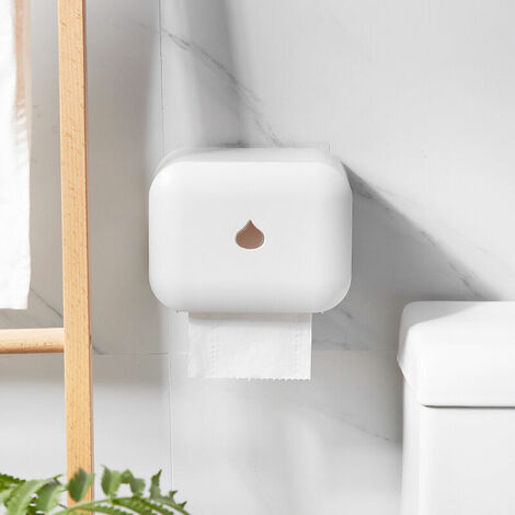ARNAULT (Blanc) 1pc - Porte-papier hygiénique étanche pour salle de bain Porte-papier hygiénique mural Perçage gratuit Auto-adhésif avec tige