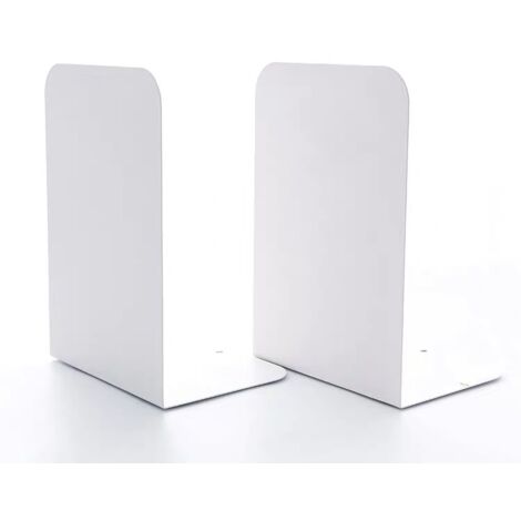 Blanc 2pcs, 19.5x13.6x10.5cm Serre-livres, Serre-livres en métal pour livres lourds