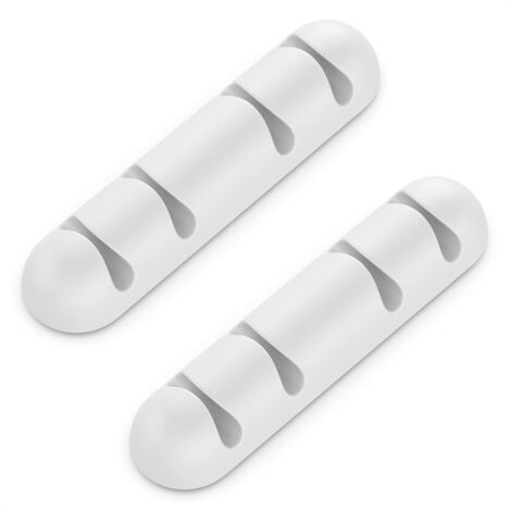 (Blanc) 2x Supports de câbles, clips de fixation pour 4 câbles chacun, système de gestion des câbles-AquaForge
