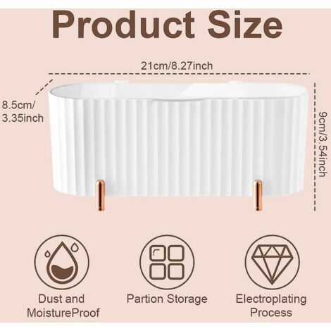 blanc-3 Compartiments, Boite Coton Tige Avec Couvercle Transparent Rangement Maquillage Pour Cosmtiques, Cotons-tiges, Boules De Coton, Tampons