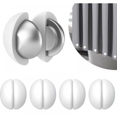 (Blanc - 5 Paires) Aimants pour Rideau de Douche - Poids Anti-Flottement en Silicone, Résistants à la Rouille, Fixation Facile, Empêchent la Doublure de Bouger