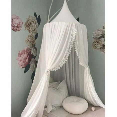 blanc 60CM Ciel de lit enfant, décoration de chambre d'enfant en forme de dôme, en coton, moustiquaire, Princesse Jeux pour enfants tentes, Décoration de Salle pour le bébé
