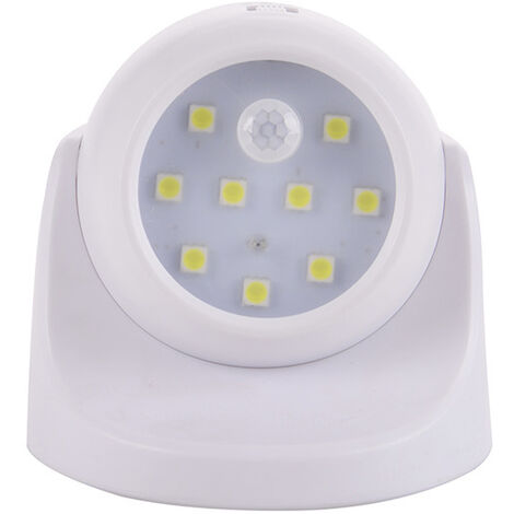 blanc Applique murale extérieure avec détecteur de mouvement Éclairage extérieur à LED de 1000 lumens Éclairage sans fil alimenté par batterie Rotation et inclinaison à 360 degrés