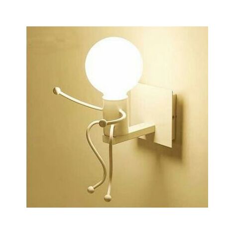 Blanc Applique Murales Lumière industrielle Créatif Lampes Intérieur rétro Iron Art déco E27 Base pour Bar, Chambre à Coucher, Cuisine, Restaurant, Café, Couloir