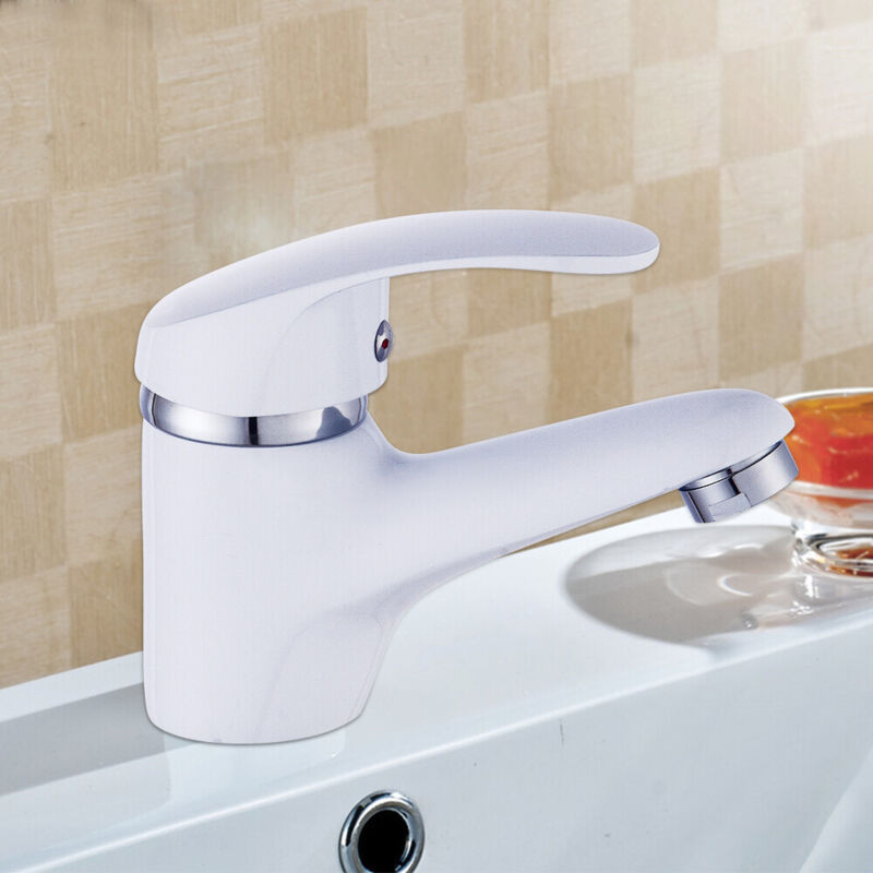 Gojoy - Blanc Bassin Robinet Robinet Salle De Bains Évier Mitigeur,une poignée,un trou