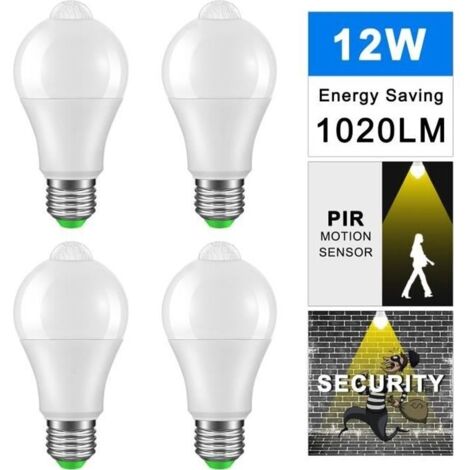 (Blanc Chaud)Ampoule LED - Non spécifié - E27 - 12W - 3000K - Capteur de lumière et PIR