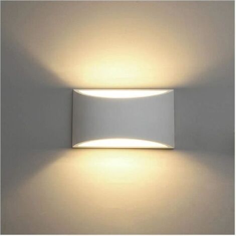 (Blanc Chaud)Appliques Murales Interieur, Blanc Lampe Murale LED 7W Blanc Chaud Applique Murale en Plâtre pour Chambre Maison Couloir Salon